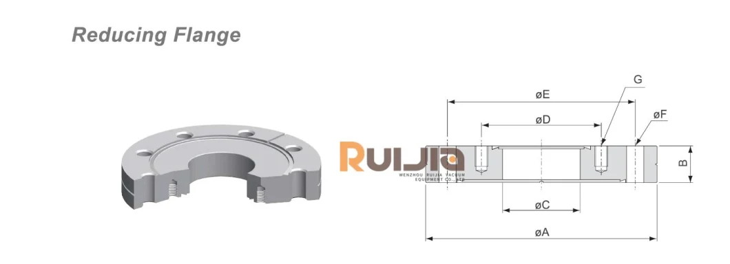 Conflat Flange (CF) Zero Length Reducing Flange